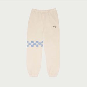 Cherry LA Cream Track Pants with Blue Checker Detail